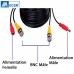 Câble coaxial 5m vidéo + alimentation pour caméra BNC