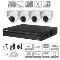 DAHUA Kit vidéo surveillance Full HD 4 caméras dômes de 2 Mpx DAHUA Kit vidéo surveillance Full HD 4 caméras dômes de 2 Mpx