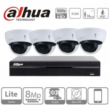 kit 4 caméras IP PoE Dahua dômes - 2 Mpx kit 4 caméras IP PoE Dahua dômes - 2 Mpx