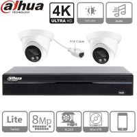 Dahua kit IP 4K avec 2 caméras dômes IP PoE Dahua kit IP 4K avec 2 caméras dômes IP PoE
